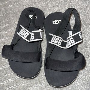 UGG Kids Black and White Sandals